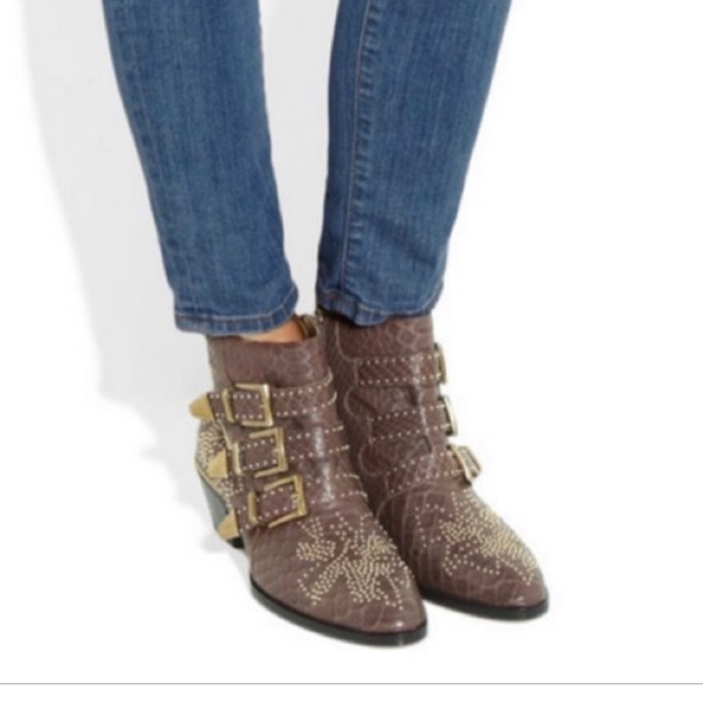 COPY - Chloe Susanna Studded Python Boots